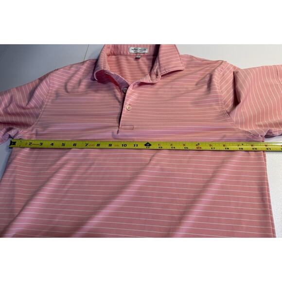 Peter Millar Summer Comfort Men's Polo Shirt Sz S Pink Pin Stripe Golf Preppy - Picture 4 of 12
